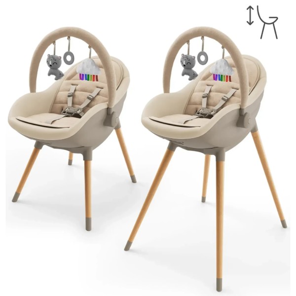 Фото - Стільчик для годування трансформер Kinderkraft 2в1 Kinderkraft Fini Up Beige (KHFINIUPBEG0000)